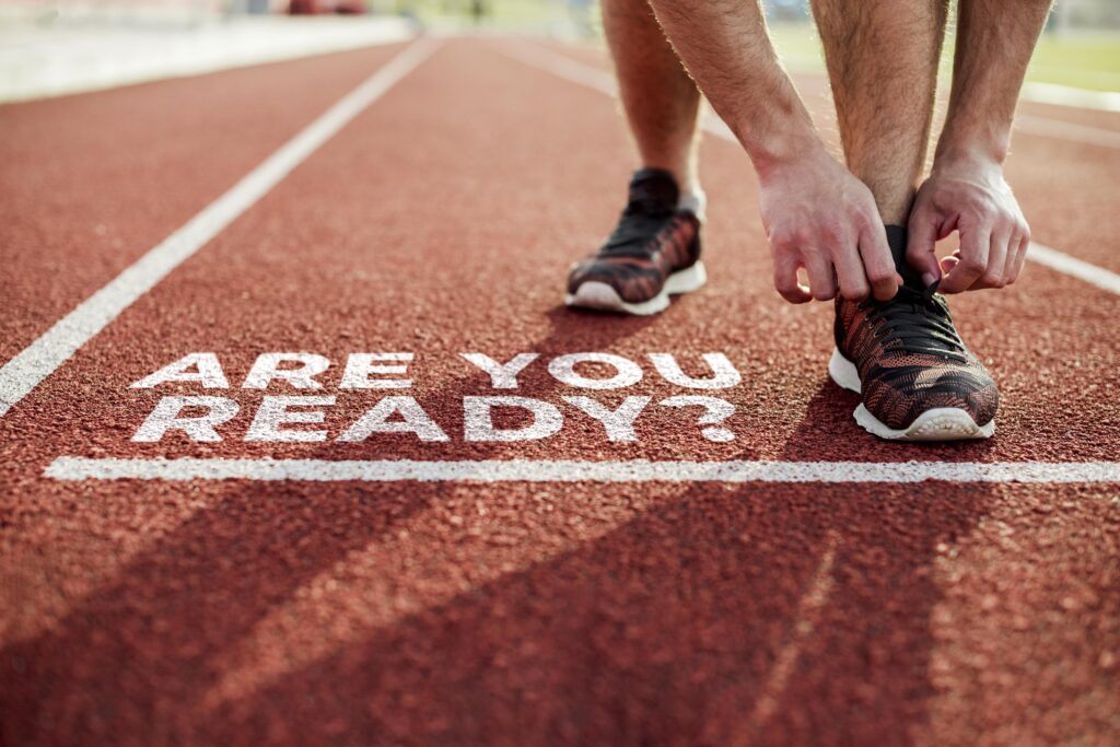 Atleta Listo Correr Mensaje Listo