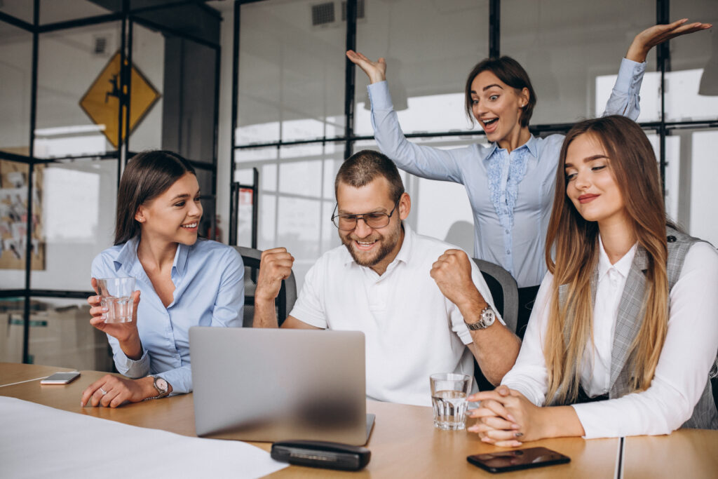 Grupo Personas Trabajando Plan Negocios Oficina