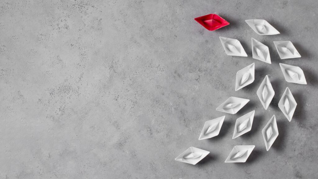 Boss S Day Arrangement With Paper Boats Copy Space